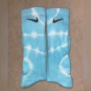 Nike custom socks tie dyed cyan aquamarine sz L